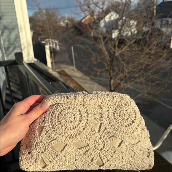Handbags - Elegant Cream Lace Clutch
